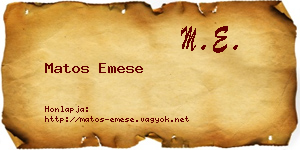 Matos Emese névjegykártya